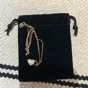 Michael Kors MK | 14k gold diamond pave heart necklace